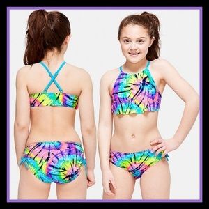 NEW! Justice - Tie Dye Flounce Bikini